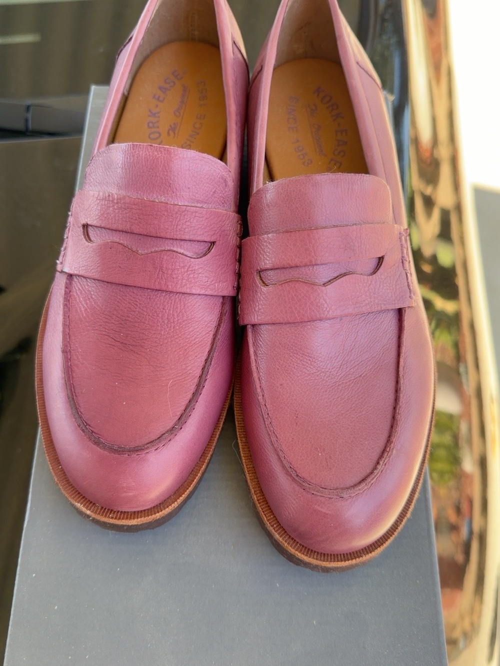 Kork-Ease Women's Leather Penny Loafers in Pink